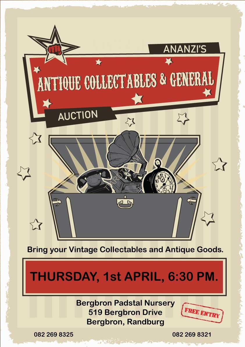 Antique auction poster