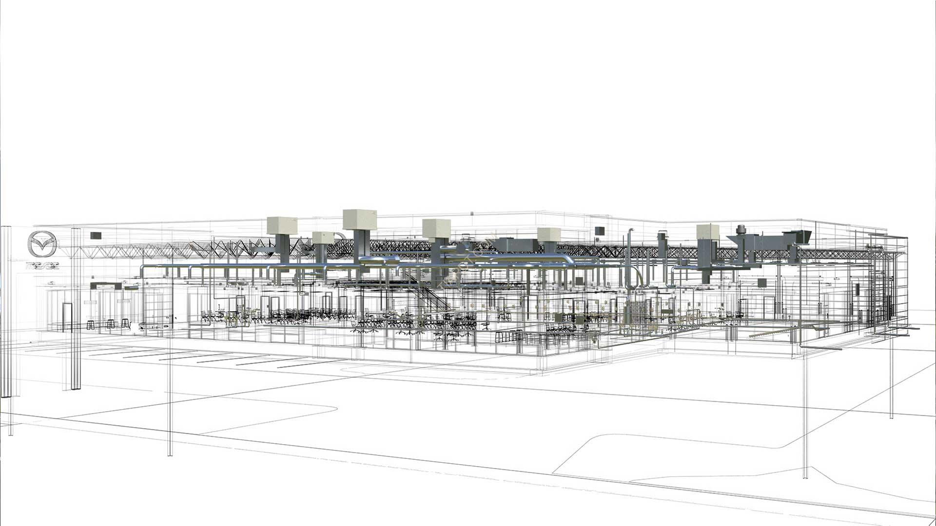Mazda Wireframe render